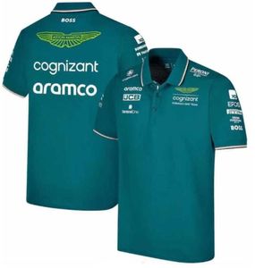 2023 Men's Polos Aston Martin Aramco Cognizant F1 Official Team Polo Summer men's casual quick-drying short sleeve Size S-5XL Summer top Casual style