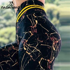 Capris Nadao 2023 Summer Sporting Leggins Kobiety Zielone skrzydła Druku