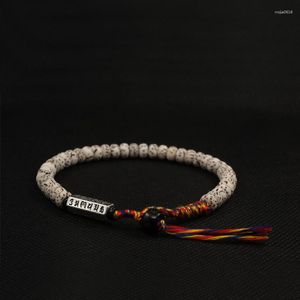 Charm Bracelets POHIER Bodhi Seed Bead Pulseira Masculina Prata Tibetana Budismo Pulso Mala Jóias Étnicas Únicas Feito à Mão