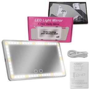 Universal Car Makeup Mirrors Portable Auto Cosmetic Car Visor Mirror with LED Lights