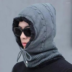 Berets Men's And Women's Winter Warm Knitting Wool Cap Cycling One-piece Windproof Neck Protector Earmuff Pullover