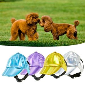 Dog Apparel Pet Sun Hat Sunscreen Caps Adjustable Sweat Absorption UV Resistant Friendly To Skin Bright Color Dress-up Faux Leather