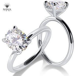 With Side Stones Engagement Rings for Women Solitaire Ring 925 Sterling Silver 1 3ct Oval Cut D Color VVSI Lab Diamond Bands Jewelry 230704