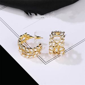 Brincos de ouro de marca de designers, brincos de orelha com letra ccity, feminino, cristal, pérola, geométrico, para festa de casamento, joias femininas 46212