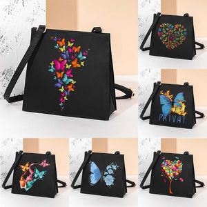 Evening Bags Square Bag Butterfly Pattern Crossbody Fashion Women's Shoulder Casual Satchels Harajuku All-match Trend Sling Handbags