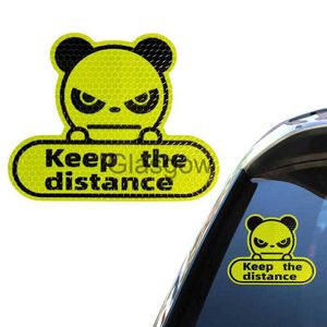 Adesivos de carro refletor adesivos para carro de desenho animado criativo panda decalque automotivo reflexivo mantenha a distância alta visibilidade autoadesivo x0705