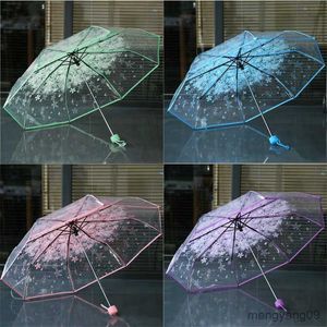傘ロマンチックな透明なクリアの花バブルドームかわいいデザイナーゴス傘風大雨女性日傘 R230705