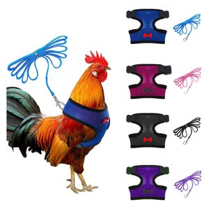 Vest Adjustable Comfortable Breathable Mesh Chicken Training Harness and Leash with Hing Belt for Duck Goose Hen Small Pets