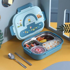 Lunchboxen 316 Edelstahl Tragbare Lunchbox Niedliche Cartoon-Bento-Box Lebensmittelbehälter Kinder Kinder Schule Büro Mikrowelle Geschirr 230704