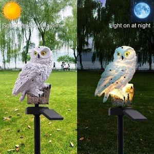 Gartendekorationen 1 Stück wasserdichte Solarenergie LED-Licht Weg Hof Rasen Eule Tier Ornament Lampe Outdoor Dekor Statuen 230704