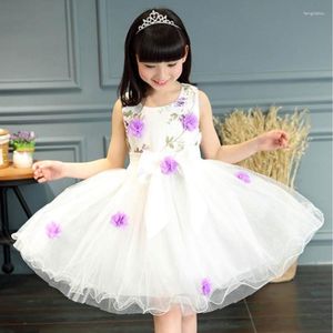 Flickklänningar Sommar Flickor Festklänning För Posshoot Barn Barn Prinsessan Blomma Koreansk version Studentdans 2 till 12 år gammal