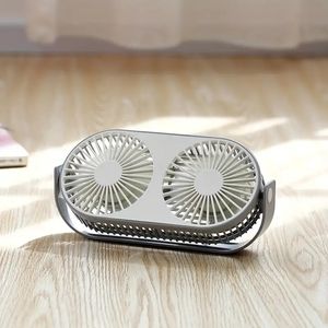 Ventilatore da tavolo USB da 1pc, ventilatore da tavolo portatile personale a 3 velocità, ventilatore a doppia testa e doppia foglia per uso interno, camera da letto e ufficio domestico