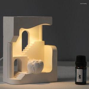 Lampade da tavolo Monument Valley Architectural Designer Sense Cement Nightlight Gift Lampada da comodino Plugin Atmosfera decorativa avanzata