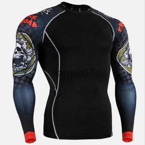 Camisetas masculinas Rashgard Sport Tshirt Running Shirt Homens Fitness Training Mangas Compridas Camisas Academia MMA Dry Fit Sport Shirt Roupas Masculinas T Shirt J230705