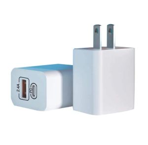 Dubbel USB Typ C Laddare Mini Quick Charge PD 12W Snabbladdning Reseväggadapter