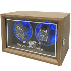 Uhrenboxen, 2 Uhrenbeweger, automatische USB-Stromversorgung, luxuriöse Holz-Uhrenbox, geeignet für mechanische Uhren, leise drehende Elektromotorboxen 230704