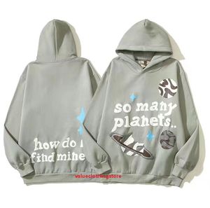 Mens Hoodies Sweatshirts Kırık Gezegen Grafik Tee Tasarımcı Baskılı Y2K Hoody 3D Köpük Graffiti Mektup Kazak Hip Hop Harajuku Külot Kadınlar Uzun Kollu Takımlar