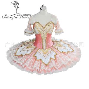 Pembe Şeftali Peri Prenses Profesyonel Tutu Kadın Bale Krep Kostüm Tabağı Bellrina Pink Tutu BT9039308U