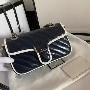 tasarımcı moda lüks çanta marmont omuz çantası kadın çanta zincir dairesel çantalar klasik arı kaplan yılan alfabesi cüzdan 443497-1