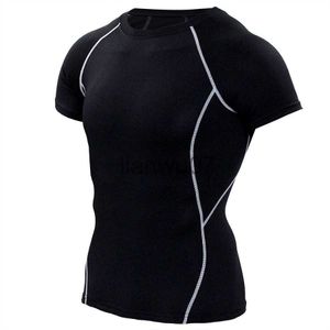 Men's T-Shirts Compression Sports Shirt Men Short Sleeve Gym Clothing Quick Dry Fitness Tights Workout Trainng Rashgard Men Running T Shirt J230705