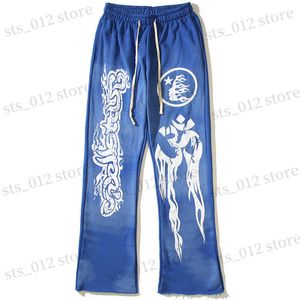 Men's Pants Sweatpants High Street Vintage Flame bet Print High Quality Men Women Loose Casual Pants T240516