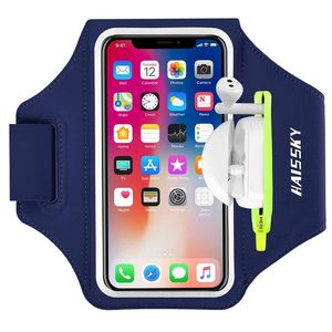 ホルダーHaissky Zipper Sports Phone Armbands for Pro 3 iPhone 14 Pro Max 13 12 11 Samsung Xiaomi用ジムアームバッグを走る手持ち