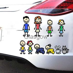 Naklejki samochodowe szczęśliwa rodzina naklejki samochodowe naklejki dla dzieci stylizacja karoserii Cartoon winylowa tablica naścienna zabawna dekoracja naklejki na samochód akcesoria x0705