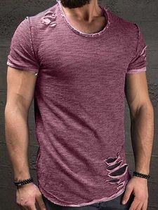 T-shirt pour hommes T-shirt Graphique Plaine Col rond Taille asiatique Manches courtes Vêtements Vêtements Muscle
