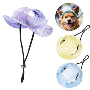 Hundebekleidung, Haustierhut mit Ohrlöchern, Sonnenschutz-Baseballkappe für kleine mittelgroße Hunde, Katzen, Reisen, Wandern, Spazierengehen, Batikfärbung, verstellbare Prinzessinnenhüte