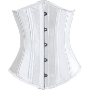 Modelador de espartilho clássico com cadarço 26 espiral de aço desossado cetim underbust moda feminina emagrecimento corselete modelador de cintura XXS-XXL252x