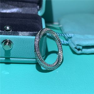 Anel com pedras laterais S925 prata esterlina micropave aliança de noivado anéis de casamento para mulheres joias de festa 230704