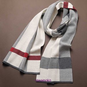 Top Original Bur Home Winter scarves online shop New high end men's cashmere scarf knitted autumn and winter thickened fashion trendy gift