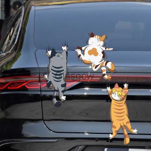 Adesivos de carro 3X Engraçado Pet Cat Adesivo de carro Escalada Gatos Adesivos de estilo animal Decoração de corpo de carro Decalque criativo Acessórios de decoração de carro x0705