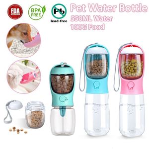 Cat Bowls Feeders Portable Dog Water Bottle with Storage Food and Container For Small Pets Feeder Bowl Outdoor Travel Drinking 230704