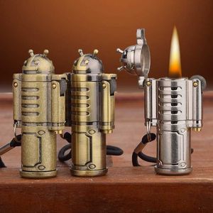 Alien Retro Kerosene Lighter Metal Mini Portable Small Pendant Cigarette Men's Accessories Gift 3P75 No Gas