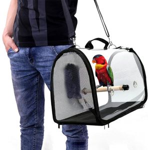 Gadgets siyah nefes alabilen kuş papağan taşıyıcı şeffaf yuva evcil hayvan sırt çantası seyahat çantası