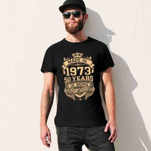 Męskie koszulki 100 bawełna wyprodukowano w 1973 r. 50 lat bycia niesamowitym 50. urodziny męska nowość TShirt Tee Streetwear kobiety Casual Harajuku J230705