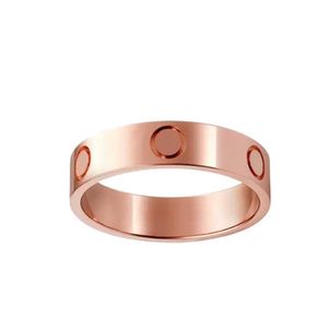 Bandringe Titanstahlring Männer und Frauen Roségold Ringliebhaber für Geschenktüte 4mm 5mm 6mm