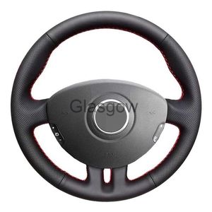 Cowhide side hole matching color hand sewn steering wheel cover four seasons general purpose leather car handle cover Diameter 38cm L231023