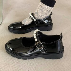 Elbise Ayakkabı Lolita Kadınlar Japon Platformu Black High Heels 2023 Yuvarlak Toe Mary Jane Zapatos Mujer