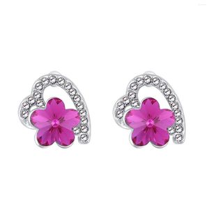 Stud Earrings ER-00254 In Christmas Jewelry Silver Plated Heart Plum Blossom Women 1 Dollar Items Thanksgiving Gift