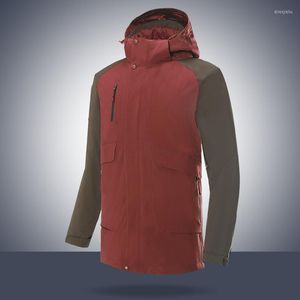 Jaquetas de caça masculinas ao ar livre 3 em 1 com capuz com forro acampamento caminhadas escalada roupas esportivas espessamento quente à prova dwaterproof água