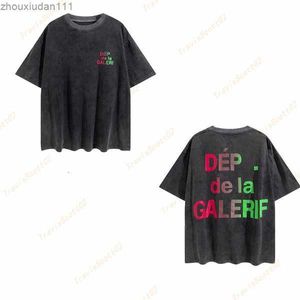 Männer T-Shirt Herren Designer-Hemden Galleryes Fleece Reflektierender Druck Qualität Übergröße High Street Retro Baumwolle Dept Anti-Pilling Sport T-Shirts A05ncgn