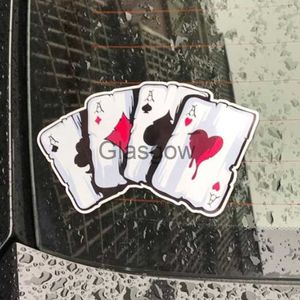 Car Stickers Cartoon Playing Cards A Motorcycle Car Sticker Pet Playing Card A Reflective Personality Sticker Poker Monster Hat Sticker x0705