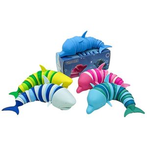 Slug Decompression Toy Dolphins Shark Articulated Fidget Toy Realistic Slug Insects Fun Crawling Sensory Toy Twisted Casually Pleasant Release Stress