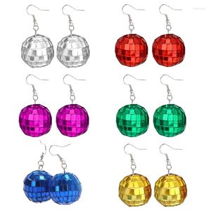 Dangle Earrings 70's Disco 30mm Lantern Ball Color Mirror Pendant Simple Bounce Costume Accessory For Personal Decor