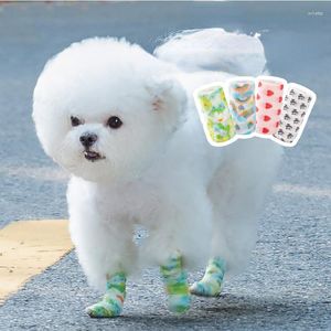 Hundkläder Husdjursskor Färgglada bandage Fotskydd för engångsbruk Antismutsskydd för utomhusbruk Nalle Chihuahua Yorkshire