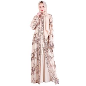 Muslim Women Sequin kimono High Quality Luxury Abaya Embroidery Maxi Sequins Abaya Robe Kaftan Dubai1892