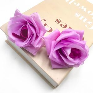 Декоративные цветы 10 шт. Искусственная розовая фальшивая шелковая ткань для домашней свадьбы.