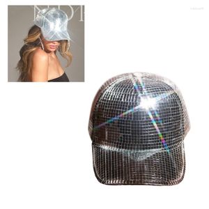 Berets Disco Balls Mirror Hat Fashion Sequin Party Shiny Bucket Cap для музыкального фестиваля сцены танце